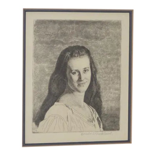 Gerald Brockhurst Etching "Anais" c.1930 For Sale