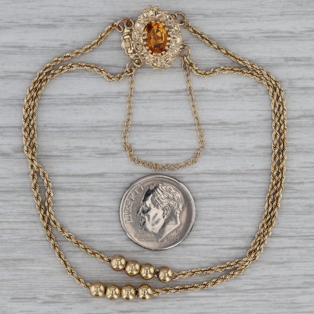 Modern 1.10ctw Citrine Slide Charm Bracelet Bead Slides 14k Gold 7.25" Richard Klein For Sale - Image 3 of 5
