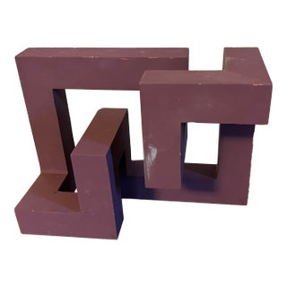 David Seccombe (New York City 1930 - 2022) Mid-Century Modernist Abstract Paint Decorated Wood Table Sculpture Circa 1960 For Sale