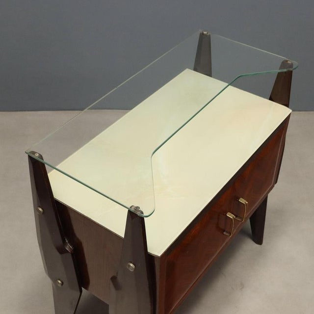 Wood Vintage Nightstands in Stained Beech, 1960s, Set of 2 For Sale - Image 7 of 10