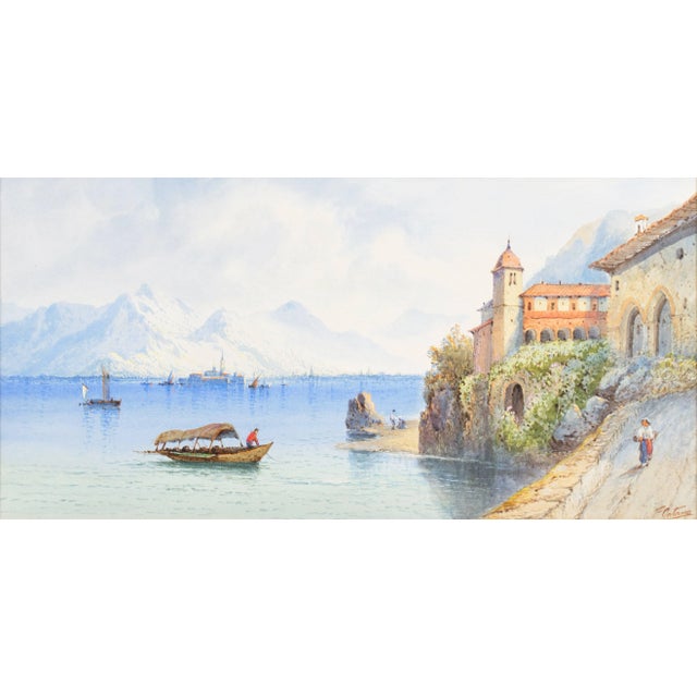 'View of Lake Como, Italy' by Frank Catano, Circa 1890 For Sale - Image 10 of 10