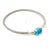 Traditional 1990s David Yurman Blue Topaz Diamond 3mm Cuff Bracelet Size M Silver Estate For Sale - Image 3 of 5
