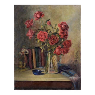 The Pirates of Penzance - Roses and Books - Still Life by Willie Kay Fall For Sale