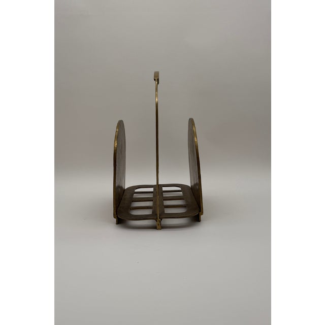 Brown Floral Brass Magazine Rack, 1920s For Sale - Image 8 of 9
