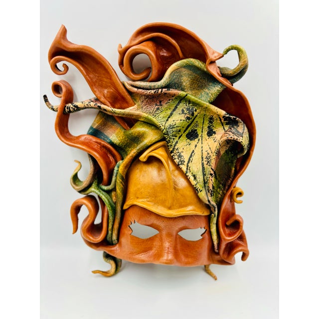 Intricate Mythological Maenad/Bacchae-Themed Handcrafted Leather Wall Sculpture For Sale In Los Angeles - Image 6 of 11