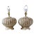 Vintage 1980s Organic Modern Ribbed Woven Wicker Melon Table Lamps, a Pair For Sale