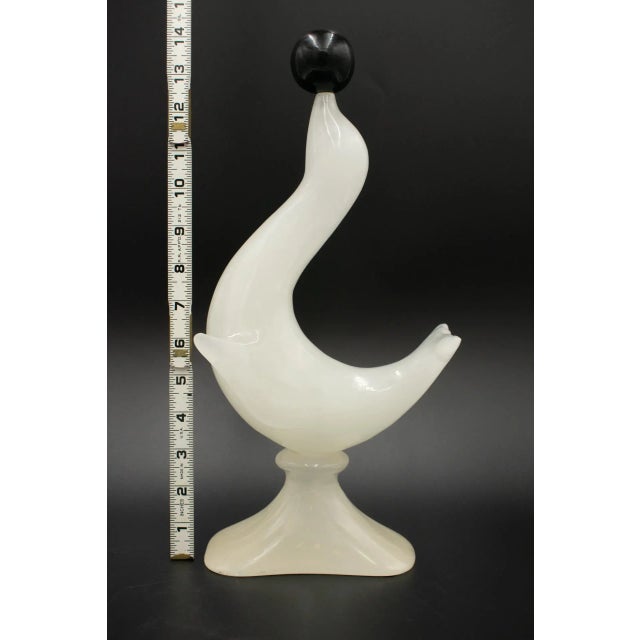 Mid 20th Century Large Vintage White Agate Seal Lion Balancing a Ball Sculpture For Sale - Image 11 of 12