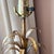 Wood Gorgeous pair of two vintage Florentine giltwood and tole lamps // carved wood and metal palm style lamp bases // gilt and gesso // Italian For Sale - Image 7 of 9