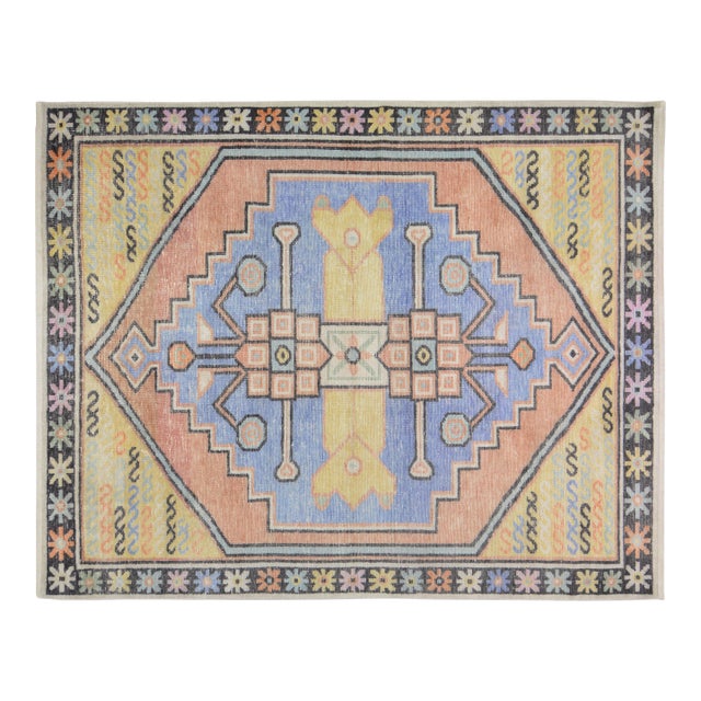 Pakistani Oushak Hand Knotted Wool Rug, 8'x10' For Sale