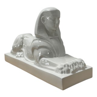 Ceramic Sculpture of a Sphinx by Charles Vos for De Spinx Maastricht, 1920s For Sale