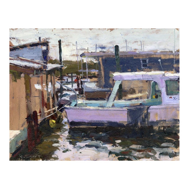 "The Crabber" Original Oil Painting by Matteo Caloiaro For Sale