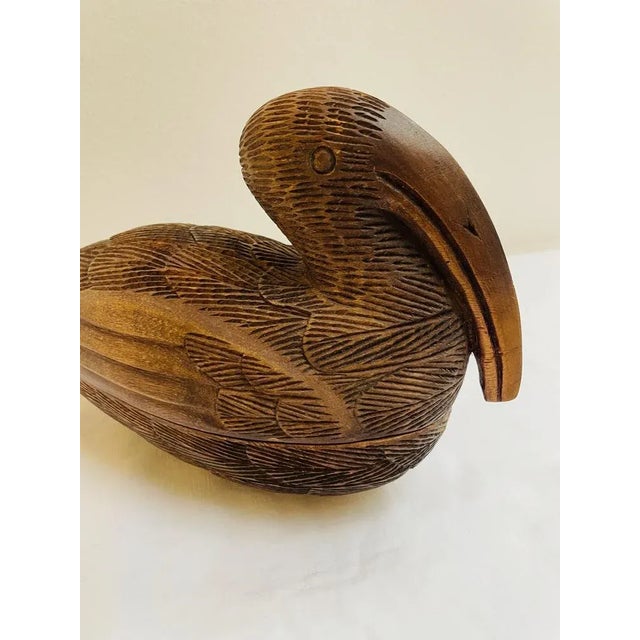 Hand-Carved Wooden Box in the Shape of a Hagedash Bird from the Ibis Family, 1960s For Sale - Image 4 of 10