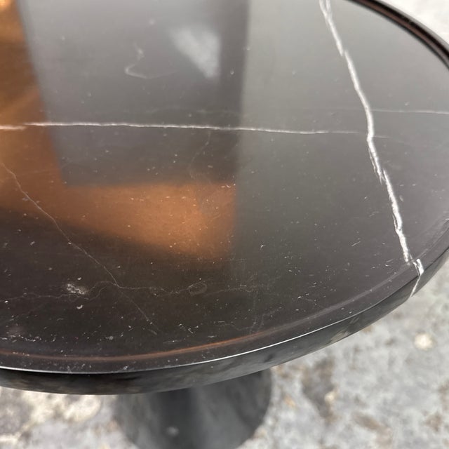 Michael Oren Designs Marquina Marble Pedestal Side Table For Sale - Image 12 of 12