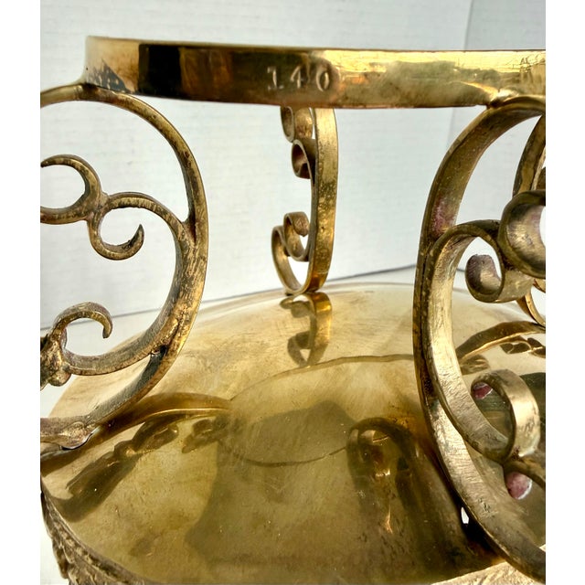English French Revival Brass Epergne Centerpiece With Three Scalloped Removable Bowls For Sale - Image 3 of 16