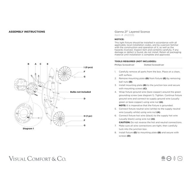 Visual Comfort Julie Neill for Visual Comfort Signature Gianna 21" Layered Sconce in Polished Nickel with Clear Glass For Sale - Image 4 of 5