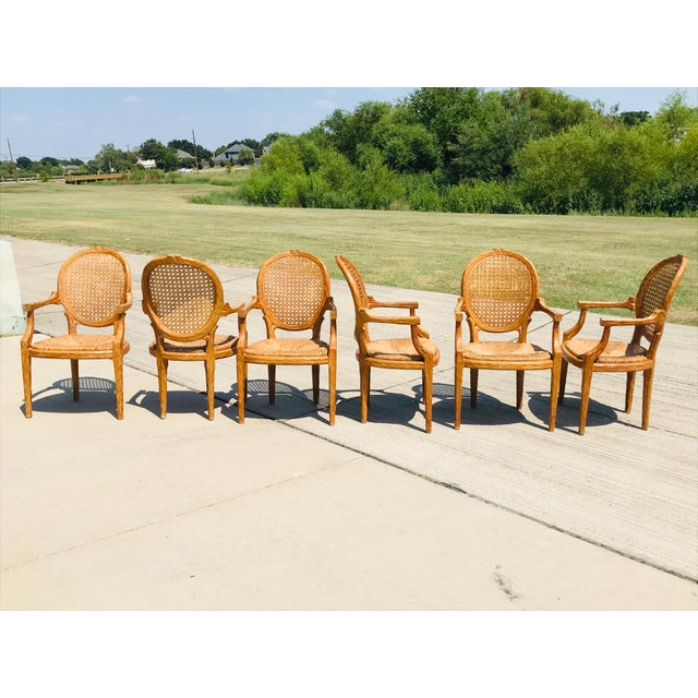 1960s Vintage Faux Bois Branch Form Cane Back Rush Seat Louis Xvi Dining Chairs Set Of 6 Chairish