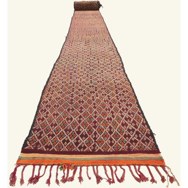 Tribal Vintage Taznakht Moroccan Kilim Rug, 02'04 X 50'08 For Sale - Image 3 of 10