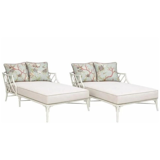 A refined outdoor chaise lounge by Century Furniture, designed for elegant exterior settings. The piece features a painted...