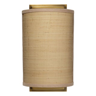 Jamie Young Riley Wall Sconce in Raffia For Sale