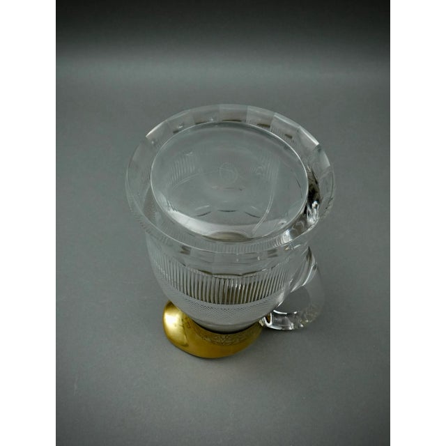 Transparent Mid 20th Century Moser Signed Czech Splendid Gold Trim Cut Crystal Water Pitcher Jug 64 Oz For Sale - Image 8 of 10