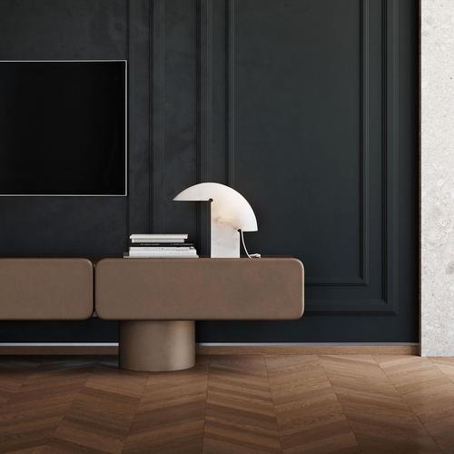 Gold Marte3 Low Sideboard with Three Drawers with and Round Legs by Ultramobili For Sale - Image 8 of 12