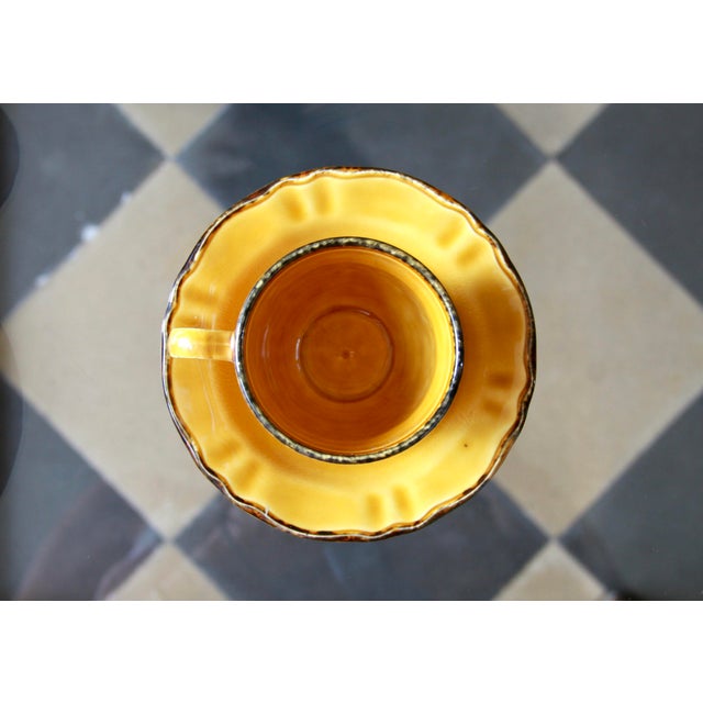 Mid-Century Modern Vintage Amber Cups and Saucers from Pagnossin, 1970s, Set of 4 For Sale - Image 3 of 11