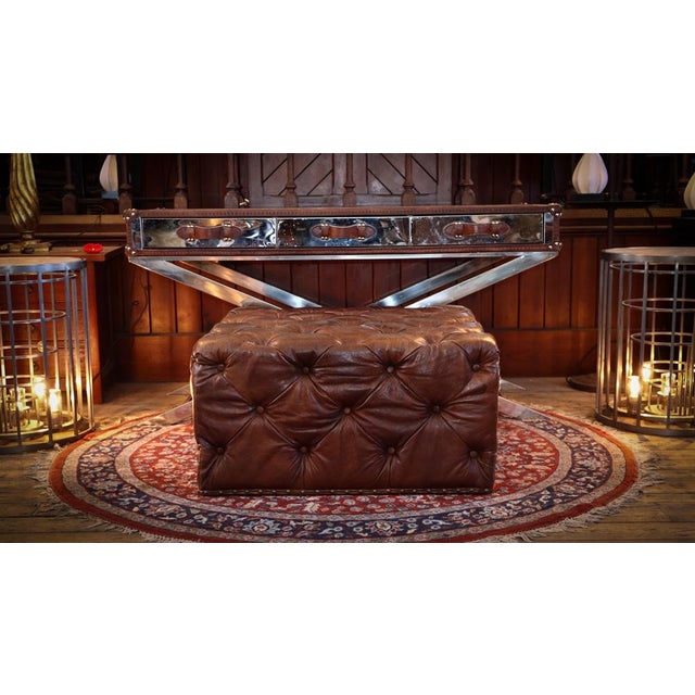 Sqaure Lord Digsby Ottoman in Tan Leather from Timothy Oulton, 2010s For Sale - Image 14 of 15
