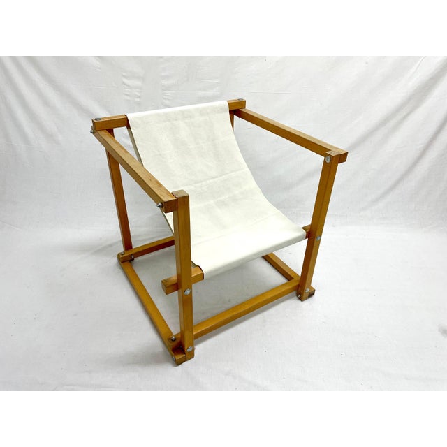 Mid-Century Modern Wood and Beige Fabric Chair by Pino Pedano, 1970s For Sale - Image 6 of 6
