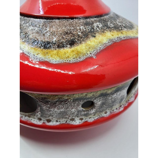 Vintage West German Red Ceramic Double Lighting, 1970s For Sale - Image 10 of 18