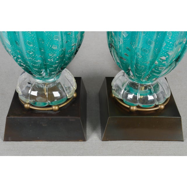 Murano Glass Mid Century Lamps, a Pair For Sale - Image 10 of 10