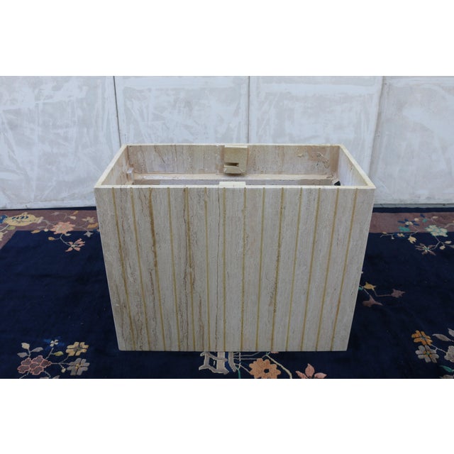 Vintage 1970s Italian Travertine Pedestal Dining Table – Mid-Century Modern For Sale - Image 15 of 18