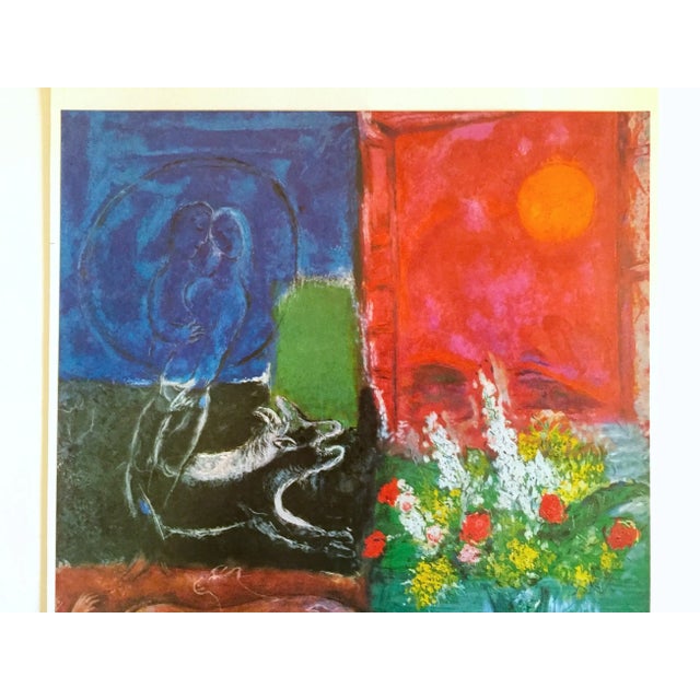 This Marc Chagall vintage 1972 rare Expressionist lithograph print " The Sun of Poros " 1968, is a very special and unique...
