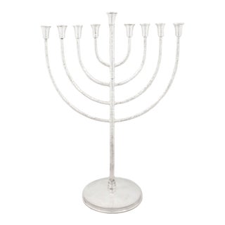 2023 Sterling Silver Hammered Menorah For Sale