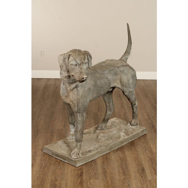 Antique 19th Century Rare and Important Cast Zinc Statue of Morley's Dog made by J.W. Fiske Ironworks
