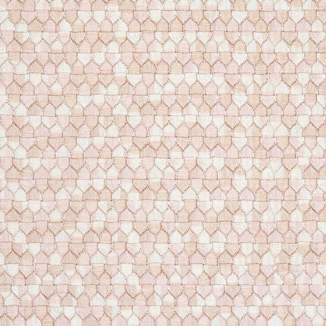Traditional Sample - Schumacher Ivins Embroidery Fabric, Blush For Sale - Image 3 of 3