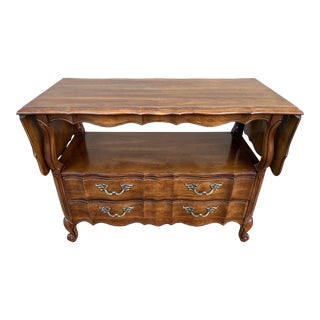 Late 20th Century Thomasville Serpentine Drop Leaf Sideboard Buffet For Sale