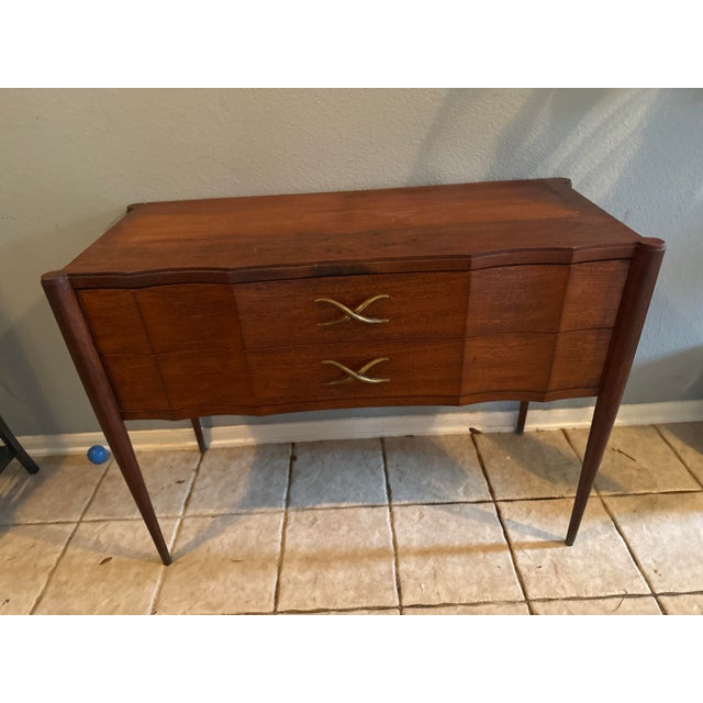 1950s Mid-Century Modern Brown-Saltman Two-Piece Walnut China Cabinet Credenza For Sale - Image 10 of 12