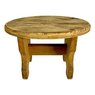 1970s Vintage Americana Folk Art Boho Chic Pine Oval Step or Footstool. For Sale