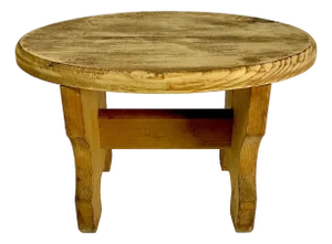 1970s Vintage Americana Folk Art Boho Chic Pine Oval Step or Footstool
