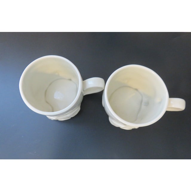 Fitz & Floyd Vintage 1977 Embossed Porky Ceramic Cups- a Pair For Sale - Image 9 of 10