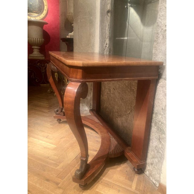 Italian Art Nouveau Wooden Console Table For Sale - Image 10 of 14