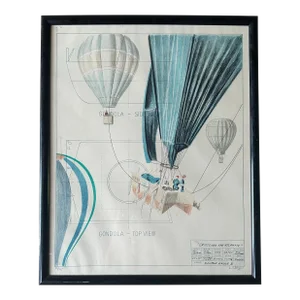 Paul Geygan Signed Lithograph of Hot Air Balloons, Framed