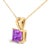 Contemporary 14K Yellow Gold 5x5 MM Square Shaped Purple Amethyst Solitaire Pendant Necklace For Sale - Image 3 of 5
