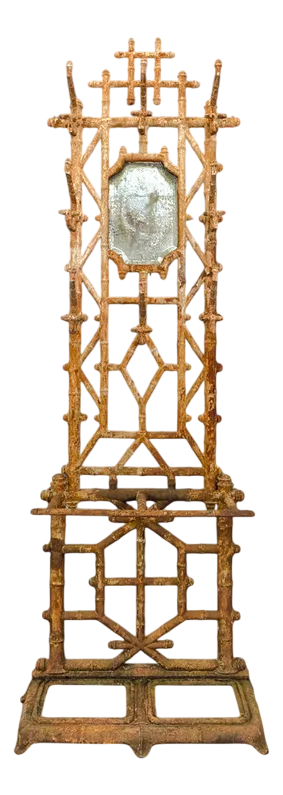 Cast Iron & Faux Bamboo Rack by Deville Pailliette, 1900s