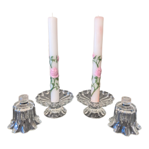 Vintage Chantilly Ruffled Candle Holders by Partylite (4 Piece Set)