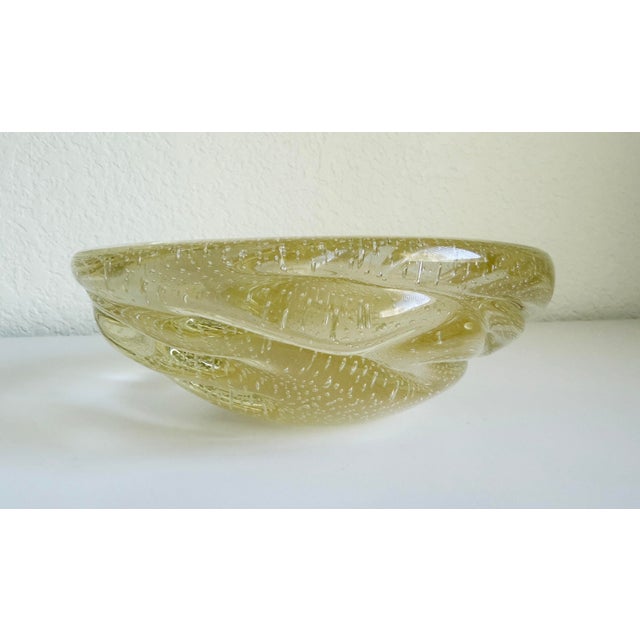 Glass Large 1960s Murano Archimede Seguso Gold Fleck Bullicante Bowl, Attributed For Sale - Image 7 of 14