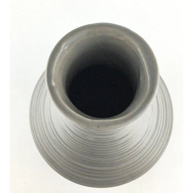 Ceramic Modern Ceramic Ribbed Design Vase For Sale - Image 7 of 9