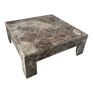 1970s Vintage Grayscale Marble Coffee Table For Sale