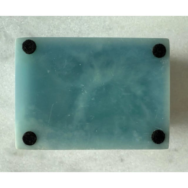 Vintage Incolay Blue Marble Jewelry or Trinket Box For Sale - Image 10 of 12