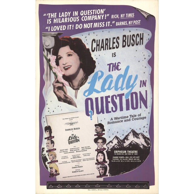 Modern 1989 Unknown 'The Lady in Question' Advertising Purple,Multicolor,Black & White,Brown,Blue Usa Offset Lithograph For Sale - Image 3 of 3